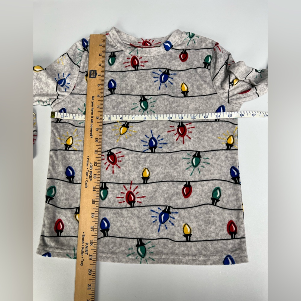 Holiday FamJams Lightly Brushed Fleece Christmas Light Bulb Pajama Set Kids M 8 - Picture 5 of 7